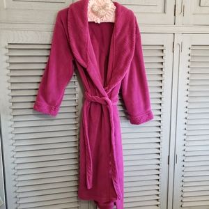 💜Whispers plush long bathrobe, size M, purple, gently worn💜